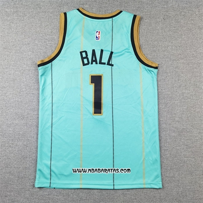 Camiseta Nino Charlotte Hornets Lonzo Ball #1 Ciudad 2024-25 Verde